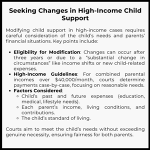 Seeking Changes in High-Income Child Support